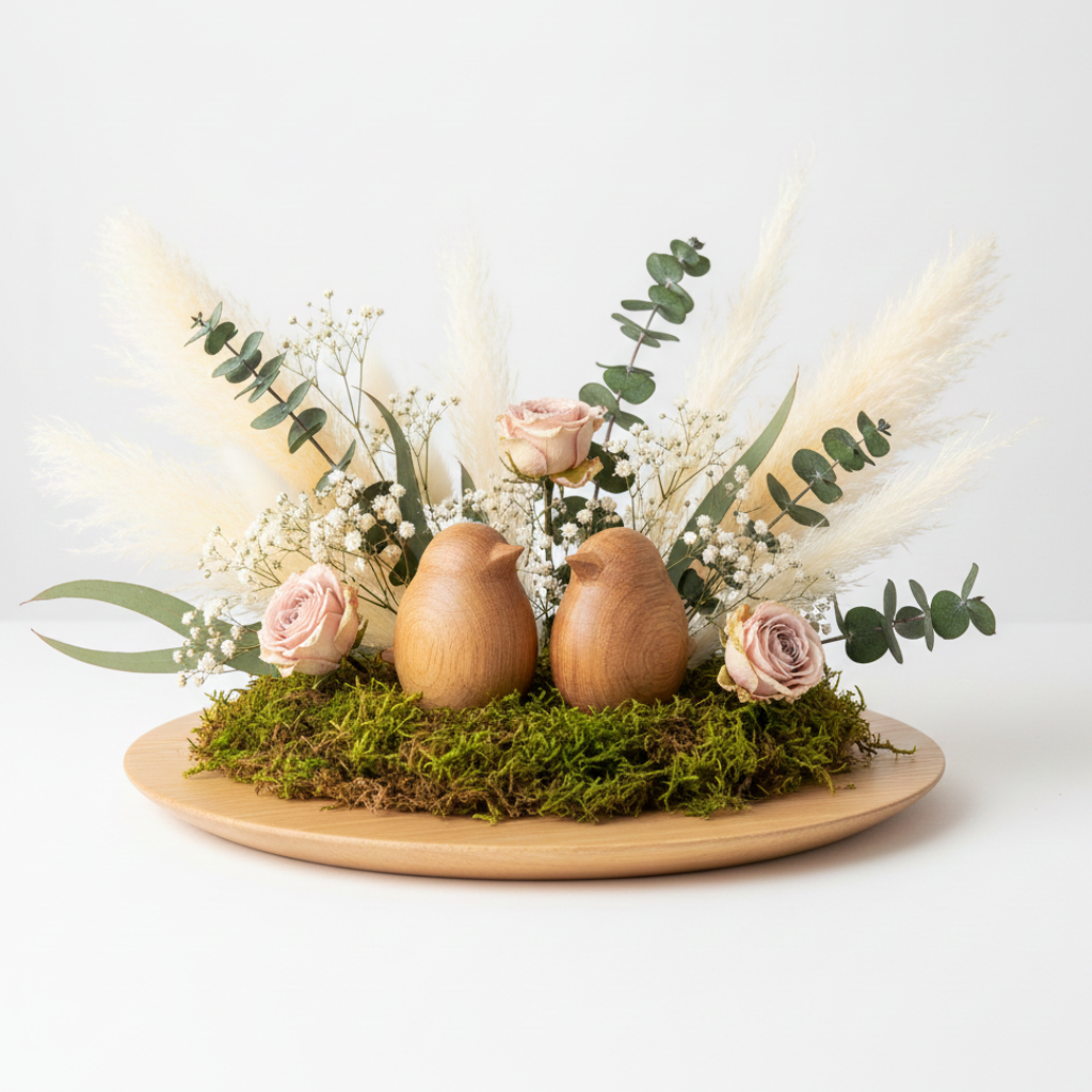 Dubový ptáček z masivního dubu